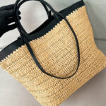 Prada Medium Crochet And Leather Tote Bag 1BG499 Apricot